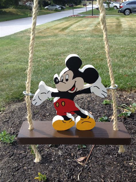 Mickey Mouse Swing | Wooden hand, Hand painted, Christmas ornaments