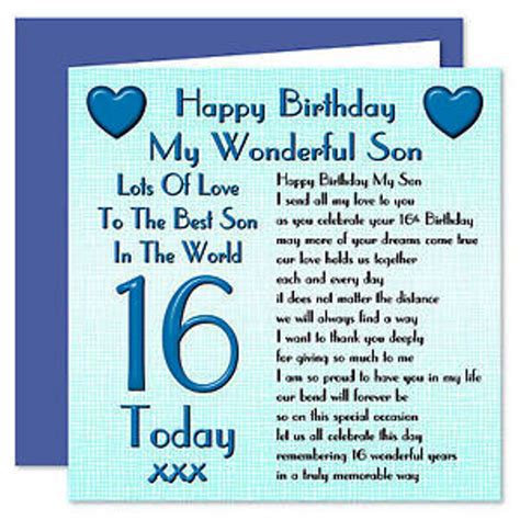 Sixteen Birthday Wishes For Son - Wishes, Greetings, Pictures – Wish Guy