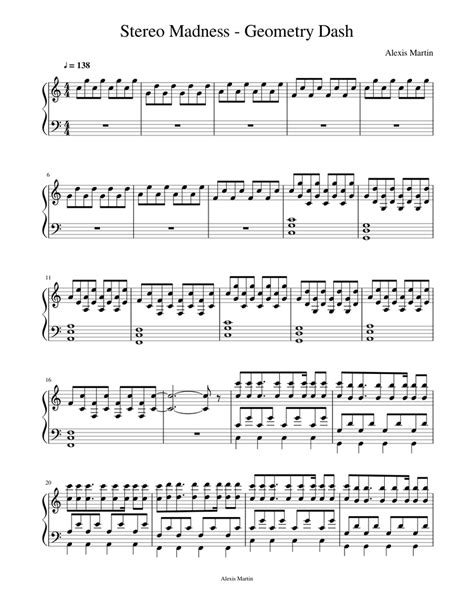 Stereo Madness - Geometry Dash - Piano Sheet music for Piano (Solo) | Musescore.com