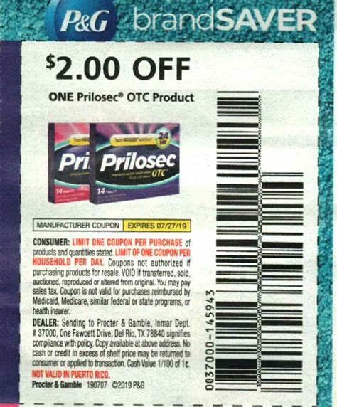 15 Coupons $2/1 Prilosce OTC 7/27/2019