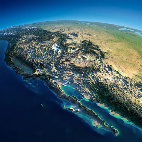 Relief map of western United States | Earth from space, Relief map, World geography
