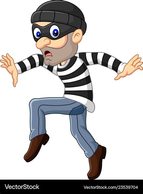 Cartoon thief walking carefully Royalty Free Vector Image