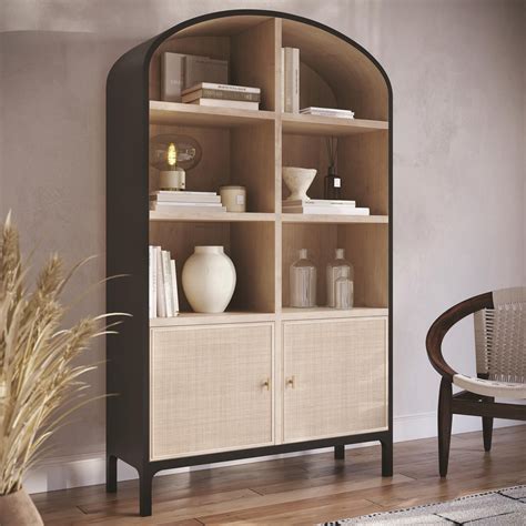 37B Pietro Tall Cabinet in Black Brushed and Natural | NFM