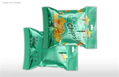 Premium PSD | Snack packet mockup