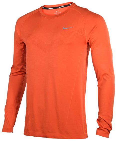 Nike - Nike Men's Dri-Fit Knit Long Sleeve Running Shirt-Light Red - Walmart.com - Walmart.com