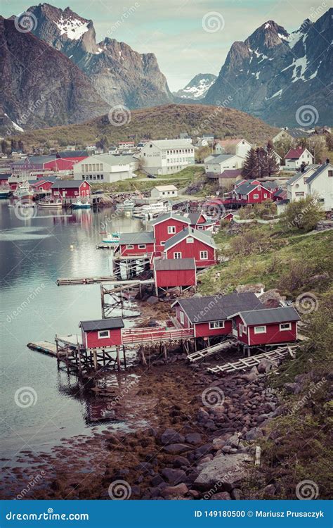 Reine Fishing Village on Lofoten Islands, Nordland. Norway Stock Photo - Image of lofoten ...