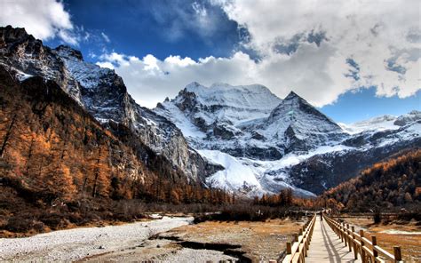 Sfondi : paesaggio, montagne, Cina, roccia, cielo, la neve, inverno ...