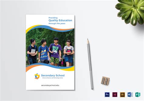 School Education Bi-fold Brochure Design Template in PSD, Word, Publisher, Illustrator, InDesign