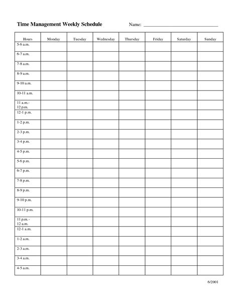 Time Management Weekly Schedule Template | Weekly schedule printable, Daily schedule template ...