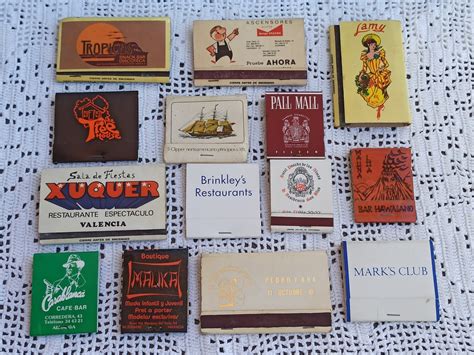 Set of 14 MATCHBOX 1980, Antique Matches, Various Design, Made in Spain ...