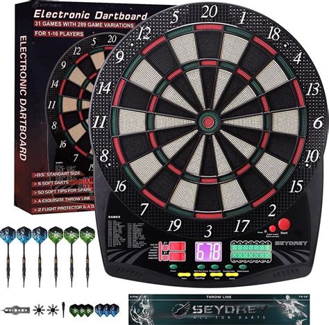 Electronic Dart Board, Soft Tip Dartboard Set with 6 Darts 50 Soft Tips ...