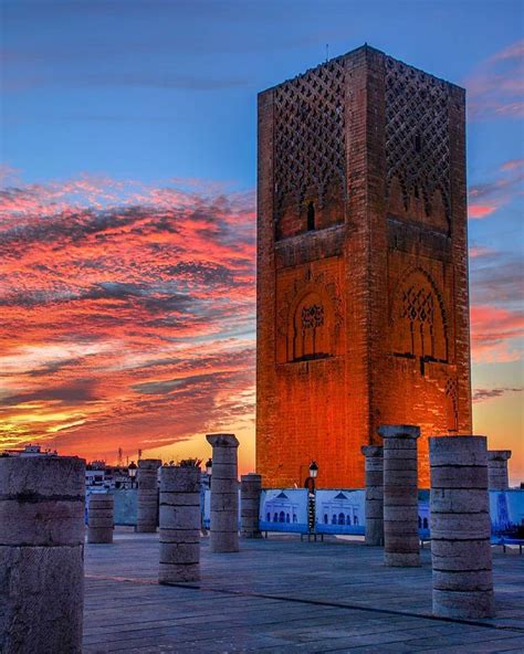 Morocco on Instagram: “Sunset over Hassan tower ️ Rabat, #inmorocco _ Follow us on ...