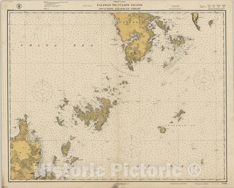 Map : Palawan to Culion Island, Philippines 1917, Philippine Islands ...