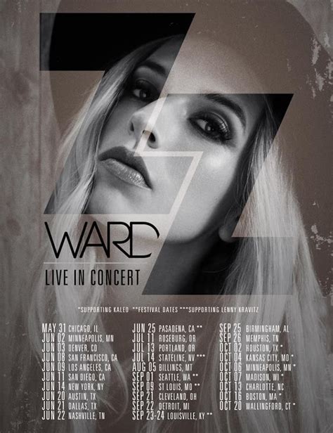 ZZ Ward 2017 Tour Posters, Movie Posters, Lenny Kravitz, Memphis ...