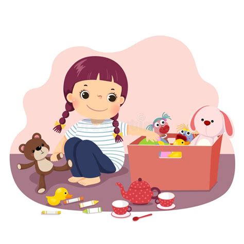 Children Cleaning Up Toys Clipart