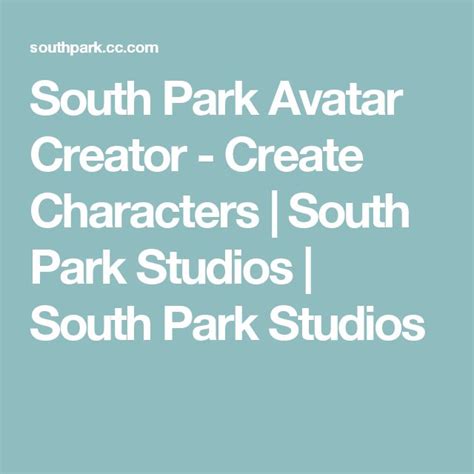 the south park avatar creator create characters / south park studios