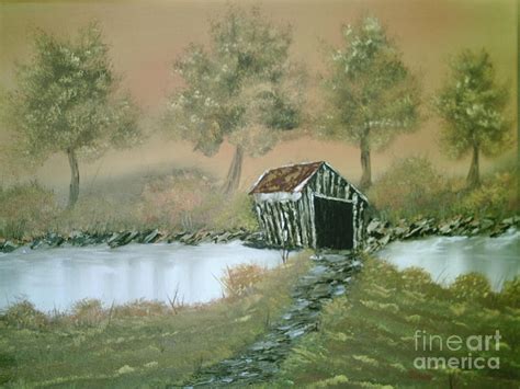 Old Covered Bridge Painting by Jim Saltis - Fine Art America