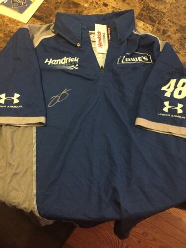 Jimmie Johnson AUTOGRAPHED SIGNED Team Issued Race Used Crew Shirt LOWE ...