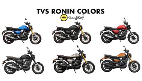 TVS Ronin Colors: Blue, Red, Orange, Grey, Black - GaadiKey