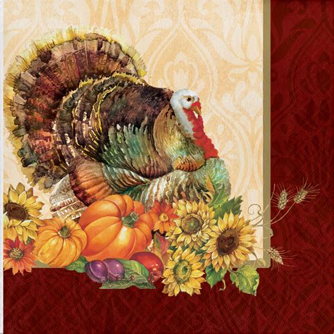 Regal Turkey Thanksgiving Napkins, 16 pack - Walmart.com