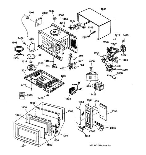 Assembly View for MICROWAVE PARTS | JES1851GB001