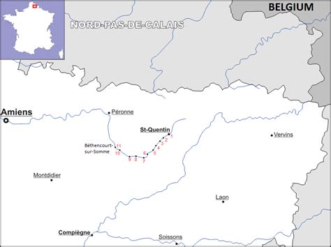 Location of sampling sites in the Somme River in Picardie region ...