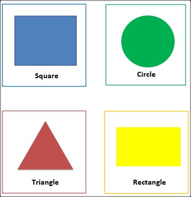 SHAPES FLASH CARDS with Colors-Square, Circle, Triangle, Rectangle for ...