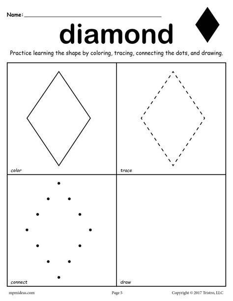 Free Printable Diamond Shape Worksheets - Printable Templates