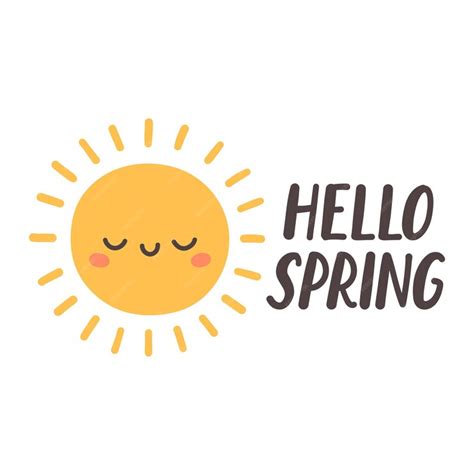 Premium Vector | Hello spring quotes floral springtime hand drawn ...