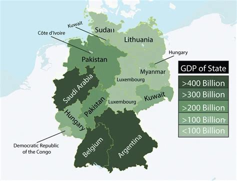 States of Germany as Countries with Similar GDPs - Vivid Maps