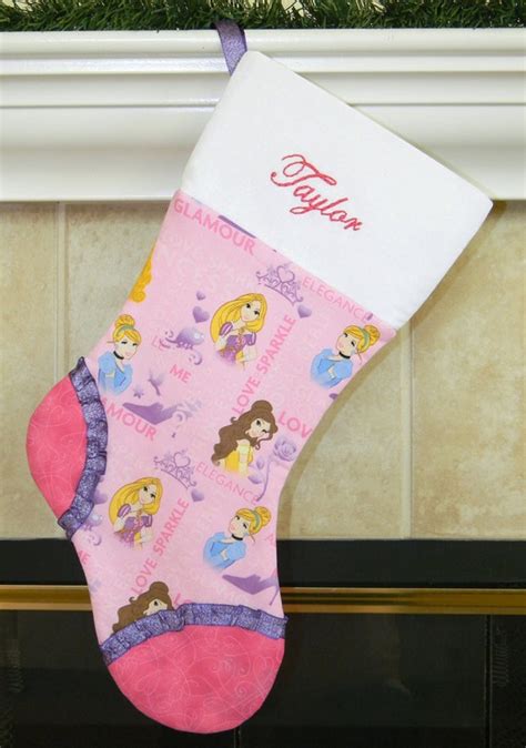 Items similar to Disney Princess Christmas stocking. Girls personalized ...