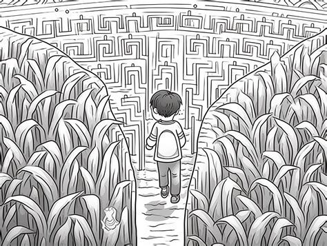 Exciting Corn Maze Art - Coloring Page