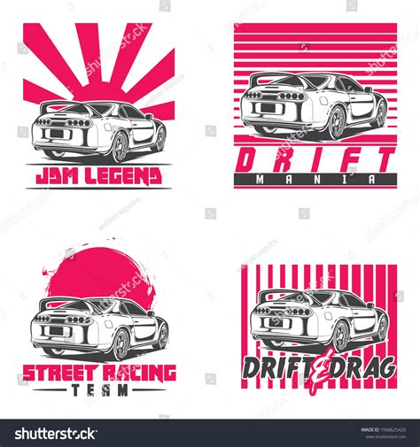 logotipo de coche jdm clásico japonés: vector de stock (libre de ...