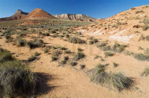 Arid landscape in Zaragoza province, ... | Stock Photo | Colourbox