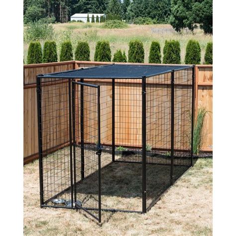 Lucky Dog 6 ft. H x 5 ft. W x 10 ft. L Modular Kennel with Shade Cloth Roof CL 66137 - The Home ...