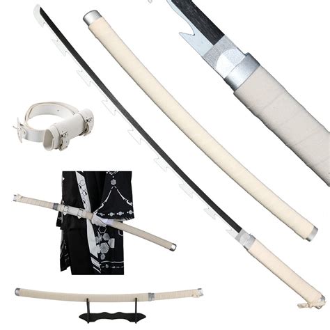 Elervino Bamboo Demon Slayer Sword Cosplay with Belt Holder, 41 inches ...