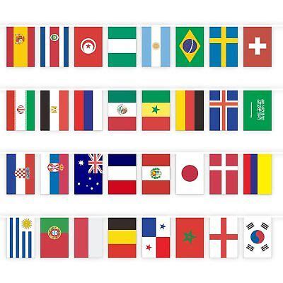 World Cup Soccer Flag Set of 32 Country Flags for FIFA (40ft) String Flag | eBay