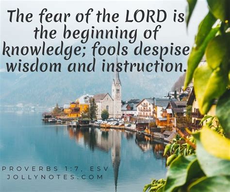 The Fear of the Lord is the Beginning of Knowledge and Wisdom. Dear ...