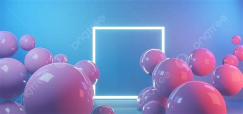 Balloons With Neon Lights On Pastel Colors Background 3d Rendering, Background, Shape, Abstract ...
