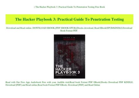 PPT - (B.O.O.K.$ The Hacker Playbook 3 Practical Guide To Penetration ...