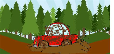 Red Car Getting Stuck In The Mud by MEGAREYES on DeviantArt