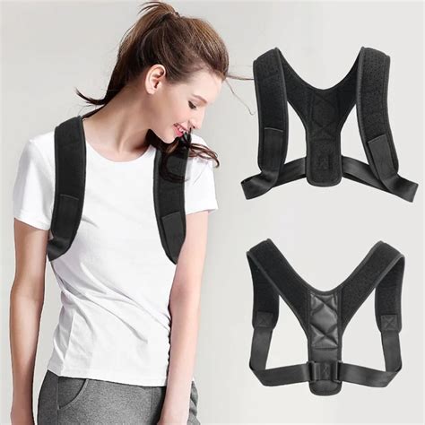 Adults Students Adjustable Back Posture Corrector Brace Shoulder Support Band Belt Posture ...