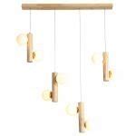 Stump chandelier, Modern wood pendant light - Satulight