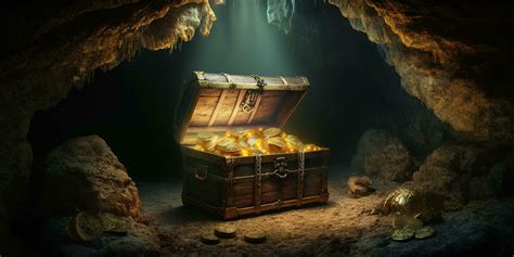 The pirates treasure in the cave with . 23291578 Stock Photo at Vecteezy