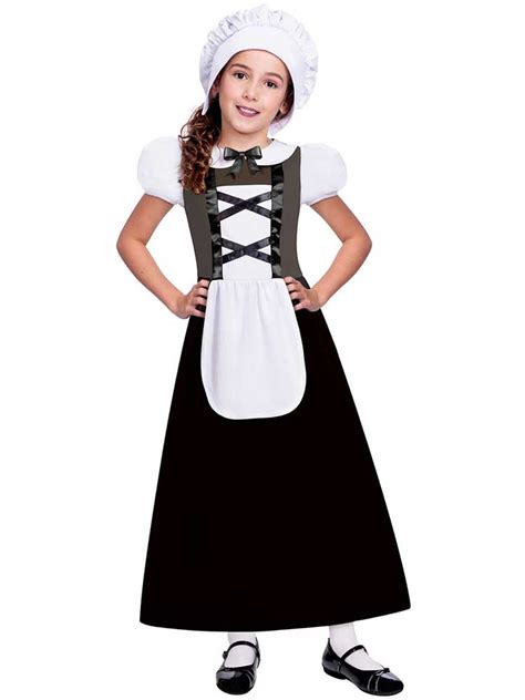 Childs Poor Tudor Girl Fancy Dress Costume Victorian Maid Book Week Kids Girls | eBay