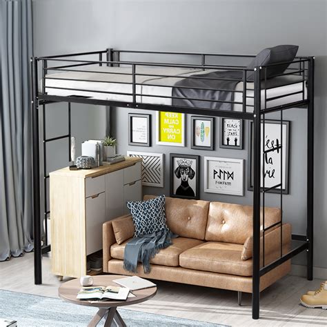 Costway Loft Bed Metal Bunk Ladder Beds,Twin size,Multiple Colors ...