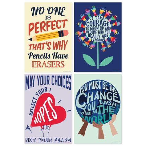 Sweetzer & Orange Growth Mindset Posters for Middle and High School Classroom Decorations – Set ...