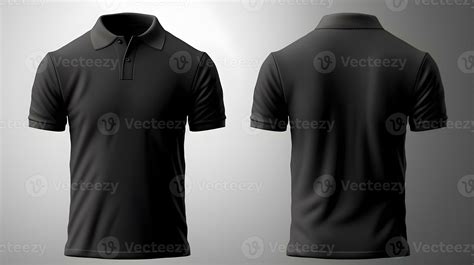 male black polo t-shirt mockup with front and back side 26178815 Stock ...