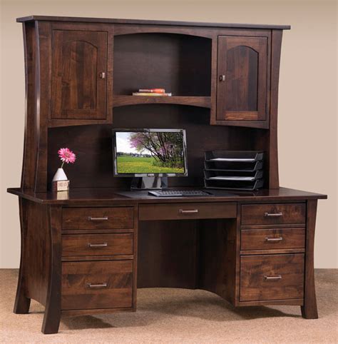 Jefferson Solid Wood Desk with Hutch