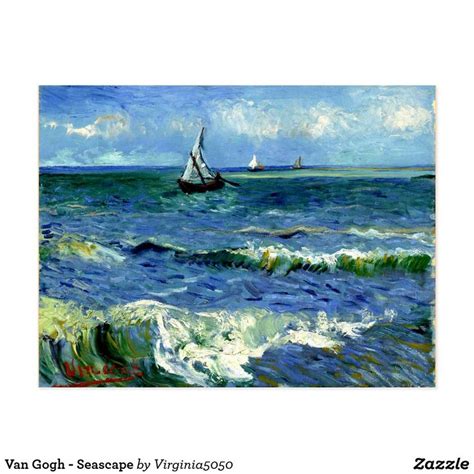 Van Gogh - Seascape Postcard | Zazzle.com | Seascape paintings, Van gogh art, Vincent van gogh art